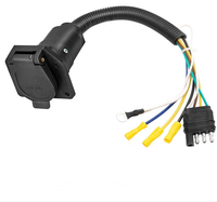 Anhängerlicht-Adapterstecker 4-polig Flach auf 7-polig Rund RV-Flachstecker Anhänger-Verkabelungsverbinder Kabelbaum Abschleppkupplung Kabeladapter 7-polig