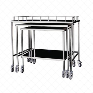 Medical Stainless Steel Trolley 1000x600x900mm 850x550x780mm 700x500x720mm Hospital Furniture Durable <b>Storage</b> <b>Cart</b> - Product Image 5