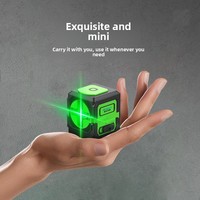 Niveau laser vert portable Borka FQT-2 à deux lignes ; Niveau laser de haute précision 515 nm avec batterie au lithium intégrée