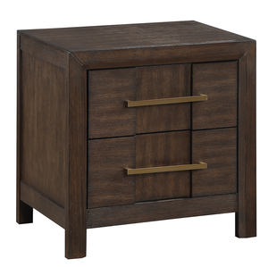 Modern Style 2-<b>Drawer</b> Eco-Friendly Adjustable Nightstand Made of Walnut Wood for Bedroom & Living Room - Product Image 3