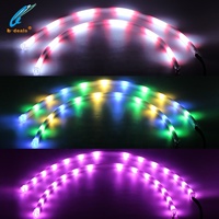 Bande Lumineuse LED Pour Voiture et Moto DRL RVB Couleurs Dynamiques Séquentielles Clignotant Jaune Contrôleur APP 60cm 30cm