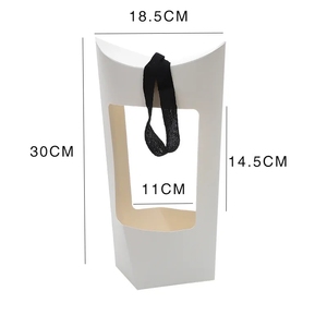 Bolsas de papel kraft de flores rosas con asa ramo impermeable floristería embalaje regalos de fiesta de San Valentín cajas vacías - Product Image 3