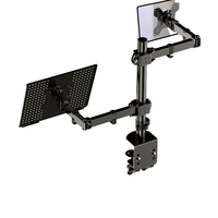 Support de bureau réglable pour deux moniteurs avec bras pour écran LCD, adaptateur pour ordinateur portable, 32 pouces, inclinaison de 45 degrés, en stock