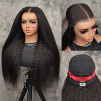 Perruques ISEE Faciles à Porter Sans Colle, Lace Front Déjà Coupée, Cheveux Humains Indiens Bruts, Perruque Frontale Full HD Prête à l'Emploi, Pré-Décolorée