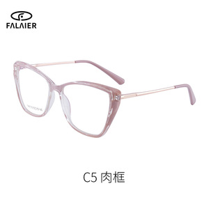 Monturas de Gafas de Ojo de Gato FalaiEr TR90 C3, Montura Roja, Anti Luz Azul, Gafas de Lectura para Mujer - Product Image 4