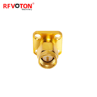 Conector Coaxial RF para Equipos Eléctricos, Conector SMA Macho, Conector de Panel de Brida de 4 Orificios, Convertidor, Rohs