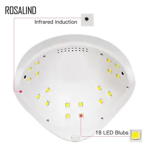 Rosalind produk kuku 36W 18 bola lampu led warna putih uv/led pengering kuku seni kuku lampu cat gel untuk grosir