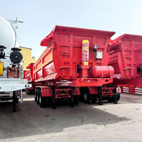 Semi-remorque à benne basculante arrière à 3 essieux de 40 à 100 tonnes, capacité de chargement en acier, camion à benne basculante, remorque à vendre