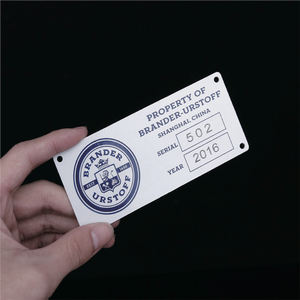 Piringan aluminium ukiran Laser cap, pelat nama pelat aluminium logam kustom tanda Logo logam plak aluminium peralatan mesin papan nama - Product Image 3