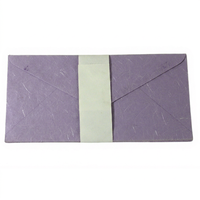 Camelon Exports - Juego de Papelería de Papel de Algodón Hecho a Mano con Aroma a Lavanda, Sobres Reciclados Libres de Ácido, Cierre de Sello de Madera, Hecho en Rajasthan