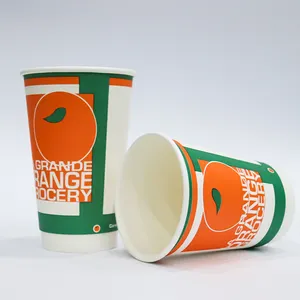 Vietnam Factory Produces 16oz Cold Drink Paper Cups Coated With Printable Patterns And Logos