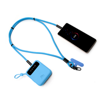 Nuevo Diseño de Cable de Datos Retráctil con Cordón Ajustable para Colgar en el Cuello, Tipo-C, 60W PD, Cable de Carga Rápida para Teléfono Móvil y Computadora