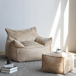 Poltrona <span class=keywords><strong>a</strong></span> <span class=keywords><strong>sacco</strong></span> in pelle scamosciata di lusso con divano <span class=keywords><strong>a</strong></span> <span class=keywords><strong>sacco</strong></span> pigro per interni ottomano non riempito - Product Image 1
