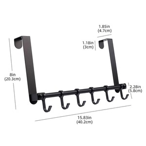 Alluminio sopra la porta ganci 6 ganci gancio in metallo <span class=keywords><strong>per</strong></span> abbigliamento prezzo a buon mercato <span class=keywords><strong>per</strong></span> bagno cucina camera da letto - Product Image 2