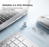 Clavier et souris sans fil IClever GK08 Blanc Ergonomique Silencieux Conception pleine taille avec connexion stable pour ordinateur/tablette/Mac