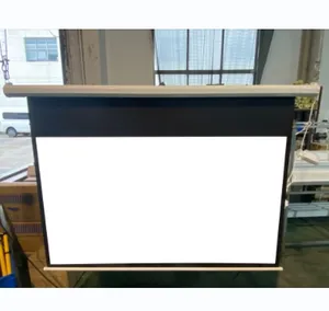 شاشة عرض إلكترونية 92-180 بوصة 4k تعمل بمحرك تاب التشغيل ALR شاشة عرض طويلة مزودة بنظام الضغط باللون الرمادي شاشة عرض أفلام سينمائية كهربائية