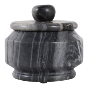 Vaso Decorativo in Marmo Intagliato con Coperchio, Elemento d'Arredo Contemporaneo per Soggiorno e Ufficio - Product Image 4