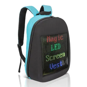 Sac à dos au design Unique, personnalisé, bricolage, affichage dynamique LED, sac à dos étanche pour ordinateur portable avec écran led, sac à dos led
