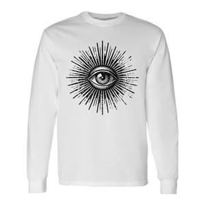 T-shirt à manches longues avec symbole mystique de l'Œil tout-voyant vintage, produit promotionnel haut de gamme - Product Image 1