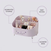 Boîte de rangement de bureau WONFUN à compartiments couverts, simple couche, pour dortoir étudiant, organiseur de cosmétiques
