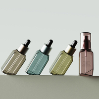 Design unique personnalisé 1oz 30ml pour crème pour le visage compte-gouttes d'huile essentielle de sérum cosmétique vide en plastique PET transparent