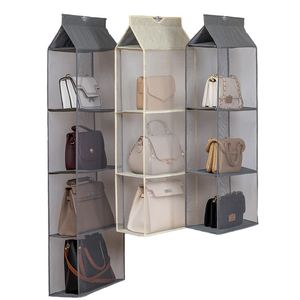 Modern Multi-Layer Wall-Mounted Closet System Foldable Mesh Fabric Three-Dimensional Hanging Storage for Wardrobe Living Room - Product Image 1