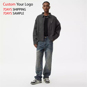 Jean en denim large délavé de haute qualité pour homme, style streetwear vintage, coupe baggy, personnalisable, vente en gros - Product Image 5