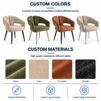 Fauteuil de salle à manger rembourré DM, OEM ODM, couleur et dimensions personnalisables, dossier découpé, chaise en velours pour projets hôteliers et de restaurants