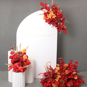 Fleurs artificielles Lanxi pour mariage, arche florale rouge, décor de toile de fond pour fiançailles, fleurs suspendues, accessoires de photographie en extérieur - Product Image 1
