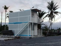Casa Contenedor de Lujo de 40 Pies, Un Piso, Tres Habitaciones, Ensamblaje de Vidrio Modular Prefabricado y Portátil para Uso de Oficina