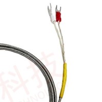 Sensor Suhu Digital Termokopel Tipe J Hongduan HD-02-002 0~350 dengan Kabel Berlapis Fiberglass/PTFE yang Dapat Disesuaikan OEM