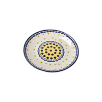 Service de vaisselle moderne nordique en grès, écologique et alimentaire, motif végétal, assiettes à dîner à bord bleu, logo personnalisable