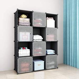 Gabinete de almacenamiento de plástico simple DIY, <span class=keywords><strong>armario</strong></span> de <span class=keywords><strong>resina</strong></span>, puerta corredera, Cubo de almacenamiento alto, Armarios con estante - Product Image 1