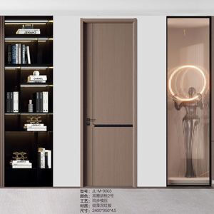 Puerta de madera MDF de alta calidad, diseño moderno clásico con colores de pintura interior sólidos para pasillo de baño, solución saludable de bajo precio - Product Image 1