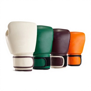 Gants de boxe en cuir à doigts entiers avec sangle de poignet réglable pour la fermeture, équipement d'entraînement pour adultes, emballage personnalisable, vert et marron - Product Image 1