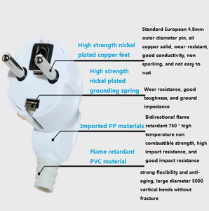 Spina di alimentazione europea staccabile auto cablaggio 16 a250v spina coreana tedesca Standard europea spina di alimentazione a tre poli - Product Image 2