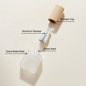 Tùy Chỉnh In 5Ml 10Ml <span class=keywords><strong>15Ml</strong></span> 18Ml 25Ml Frosted Rỗng Mini Sương Phun Vuông Chai Nước Hoa Với Nắp Bằng Gỗ - Product Image 6