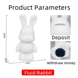 Vente directe créatif lapin moule bricolage doux Pvc fluide lapin économie Pot mignon fluide lapin vinyle peinture