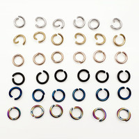 Accessoires en acier inoxydable : Boucle en forme de grain de melon, Anneau ouvert, Cercle, Bijoux à suspendre, DIY