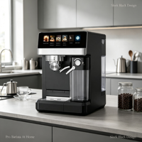 Cafetera Espresso Anbolife de 20 Bares con Pantalla Táctil Digital, Preparación Silenciosa, Jarra de Leche Desmontable, OEM ODM