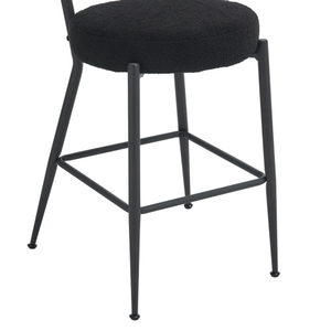 Lot de <span class=keywords><strong>4</strong></span> <span class=keywords><strong>chaises</strong></span> de <span class=keywords><strong>bar</strong></span> modernes rembourrées en tissu teddy-Tabouret haut à base métallique-Convient pour la cuisine, la salle à manger et le salon - Product Image 3