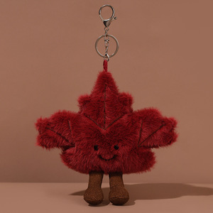 Nouveau design 2026 : Porte-clés en peluche flocon de neige et feuille d'érable <span class=keywords><strong>rouge</strong></span>, pendentif poupée de <span class=keywords><strong>dessin</strong></span> <span class=keywords><strong>animé</strong></span>, breloque de sac mignonne - Product Image 2