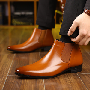 Bottes Chelsea pour hommes, grandes tailles <span class=keywords><strong>39</strong></span>-48, bottes à enfiler avec côtés élastiques, bottes à la mode décontractées de style britannique - Product Image 5