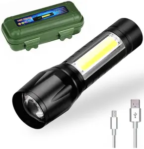 Nouvelle Offre Spéciale 2 en 1 portable mini donner cadeau promotionnel pas cher aluminium EDC zoom clip de poche lampe de poche rechargeable torche led