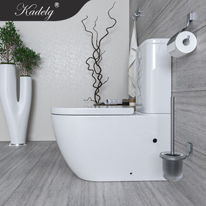 Inodoro Moderno de Dos Piezas <span class=keywords><strong>Sanitas</strong></span> Para Casa De Banho, Montado en el Suelo, con Doble Descarga de 3/4.5L, Cerámica Blanca, Sifón en P y Asiento con Cierre Suave - Product Image 3