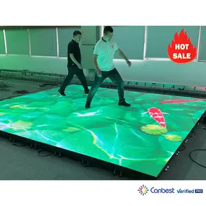 P3.9 3.9 3.9Mm dalam ruangan Ip65 komersial interaktif 3D Led ubin dansa layar tampilan panel dalam ruangan 50X50Cm UNTUK RESTORAN Dj