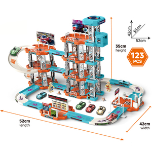 <span class=keywords><strong>Jouet</strong></span> d'intérieur pour enfants : Circuit <span class=keywords><strong>de</strong></span> <span class=keywords><strong>garage</strong></span> urbain avec voitures <span class=keywords><strong>de</strong></span> course à catapulte, 5 niveaux, 123 pièces, parking pour garçons - Product Image 3