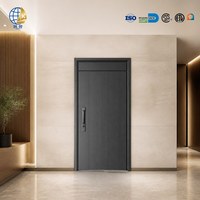 Porte d'entrée en acier moderne antivol avec surface finie pour villa ou habitation, vente en gros disponible