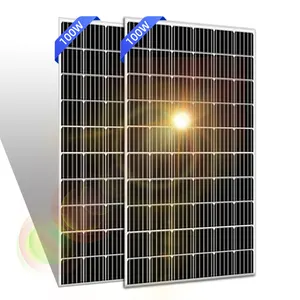 Mono Panel surya monokristalin, Panel surya Film tipis PV tahan air kaku 18v 60W 100W 200W untuk berkemah/rumah/RV