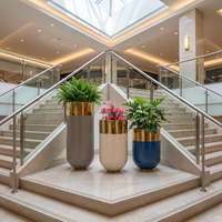 Jardinière décorative d'intérieur en acier inoxydable, vase de sol, grandes jardinières d'extérieur pour plantes